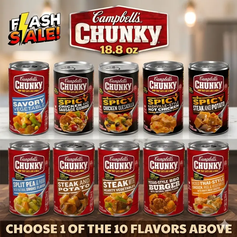 [FLASH SALE] Campbell's Chunky Soup 18.8 oz – Choose Your Flavor (Pack of 1) | Hearty Quick Meal