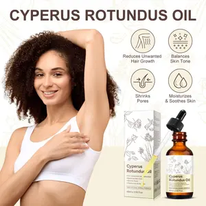 Cyperus Rotundus Oil, Natural Cyperus Rotundus Oil for Hair Removal, Reduces Unwanted Hair Growth, Moisturizes & Soothes The Skin, Reducing Body Hair Growth, Shrink Pores, Suitable for All Skin Types