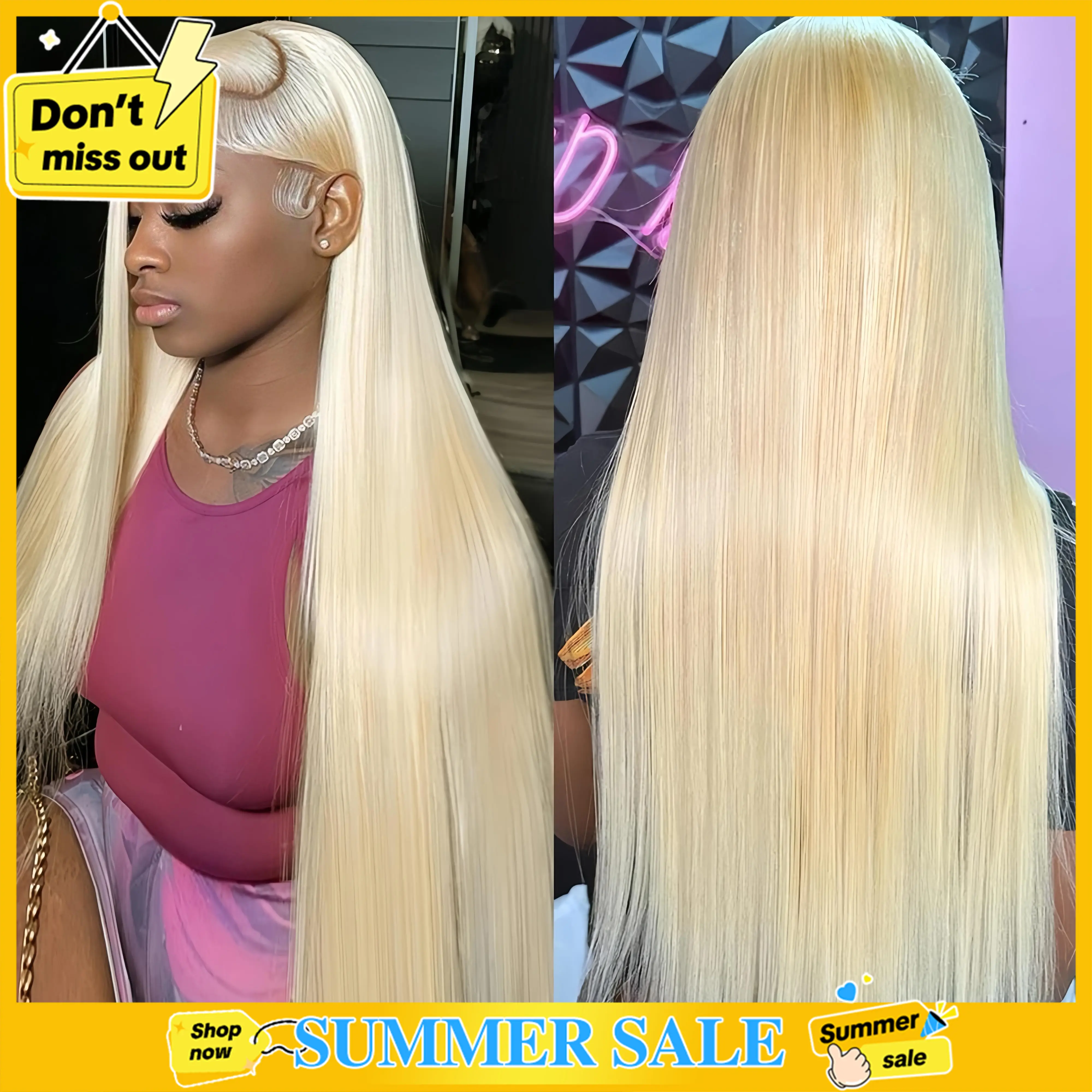 CheetahBeauty 250% Density 613 Blonde Lace Front Wig Straight 13x6 Lace Frontal Human Hair For Women Brazilian Virgin Hair 10A Grade Pre-Plucked Natural Hairline #tiktokshopsummersale