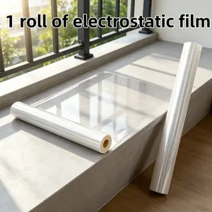 1 Roll No-Glue Static Wall Protector Film, Removable Clear Anti-Dirt & Anti-Scratch Sticker, Easy Peel Off Shield for Living Room, Bedroom & High-Traffic Areas