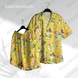 Psyduck Unique Hawaii Shirt Cute Water Type Aloha Shirt Beach Shirt Psyduck Shirt Anime Shirt Gifts