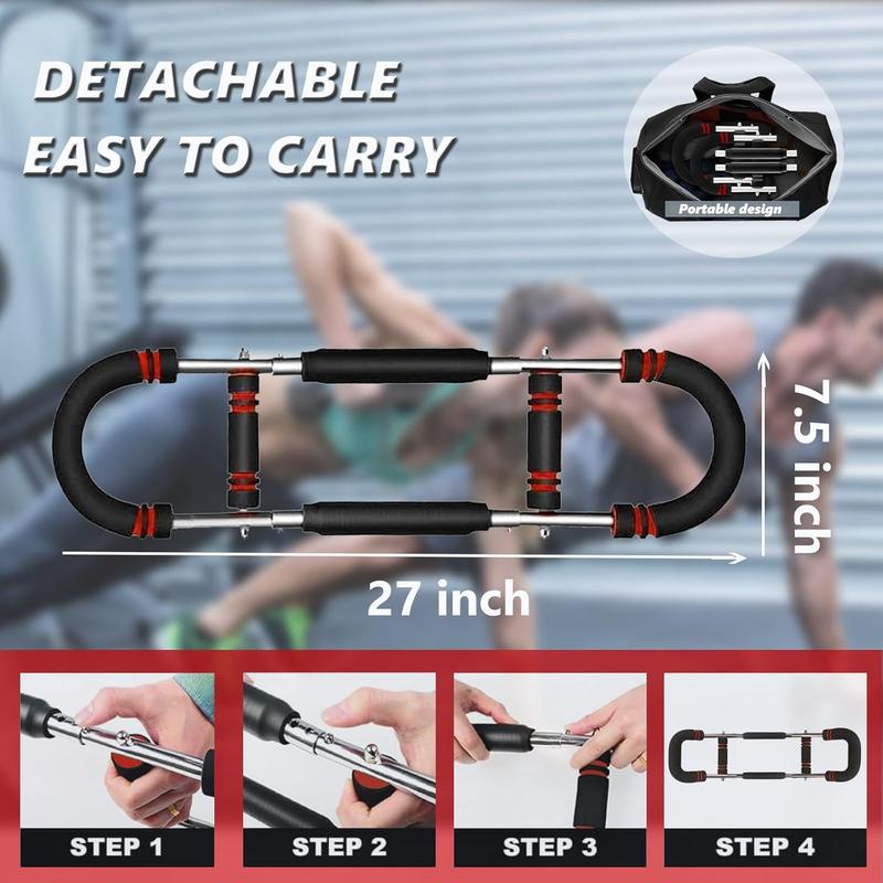 Twister Arm Trainer - Adjustable Resistance Bar (40-110 lbs) - Portable Chest & Forearm Exerciser - Detachable Design for Home Gym Strength Training