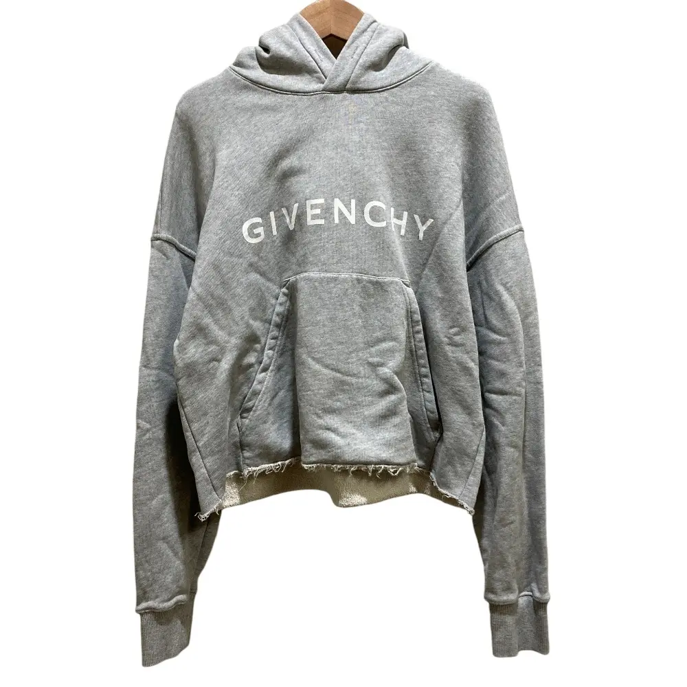 Pre-owned GIVENCHY Cotton Small Leather Goods Logo Fleece Cropped Sweatshirt