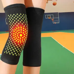 Winter Warm Wormwood Self Heating Knee Brace Long Compression Sleeve for Women Men Thermal Support Cotton Leg Warmer Knee Pads Cold Protector