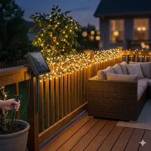 Solar Lights Outdoor Waterproof String Lights for Patio Backyard Garden Decor, 20 LED Solar Fairy Lights with Auto On/Off, No Wiring Needed, Warm White Twinkle Lights for Fence Balcony Trees Porch Camping Wedding Christmas Party Yard Decorations
