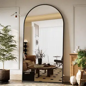 77"x38" Large Arch Mirror Full Length,  Wall Mirrors with  Alloy Frame, Full  Floor Mirror for Bedroom, Dressing Room, Black