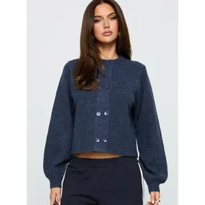Kammi Button Up Cardigan Navy