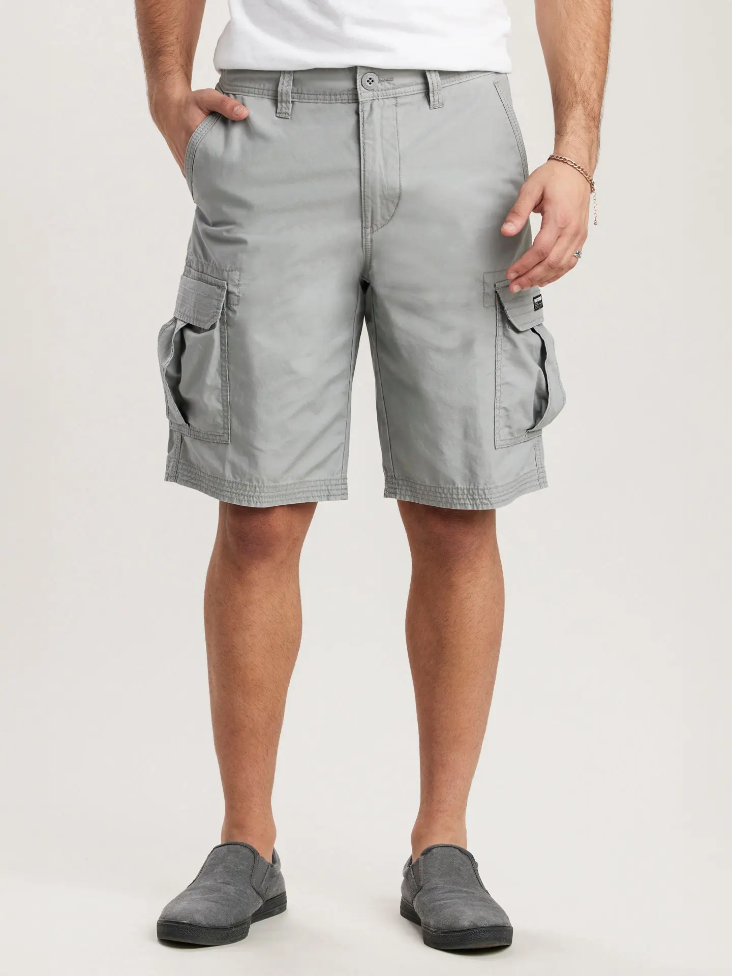 UNIONBAY Men's Mason Cotton Twill Cargo Shorts, Classic Cut Utility Style with Multi-Pocket Design and 11" Inseam, Griffin, Menswear, Tidal Wave, 100% Cotton, Clothes, Fixed Inseam, Cargo Pockets, Breathable, Zip Fly, Front Welt Pockets