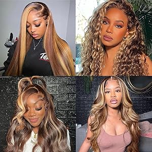 Tuneful Ombre 13x6 Lace Front Wig Human Hair Body Wave Lace Front Highlight Hair Wigs Honey Blonde Wig Pre Plucked for Black Women Tuneful Ombre 13x6 Lace Front Wig Human Hair Body Wave Lace Front Highlight Hair Wigs Honey Blonde Wig Pre Plucked for Black Women
