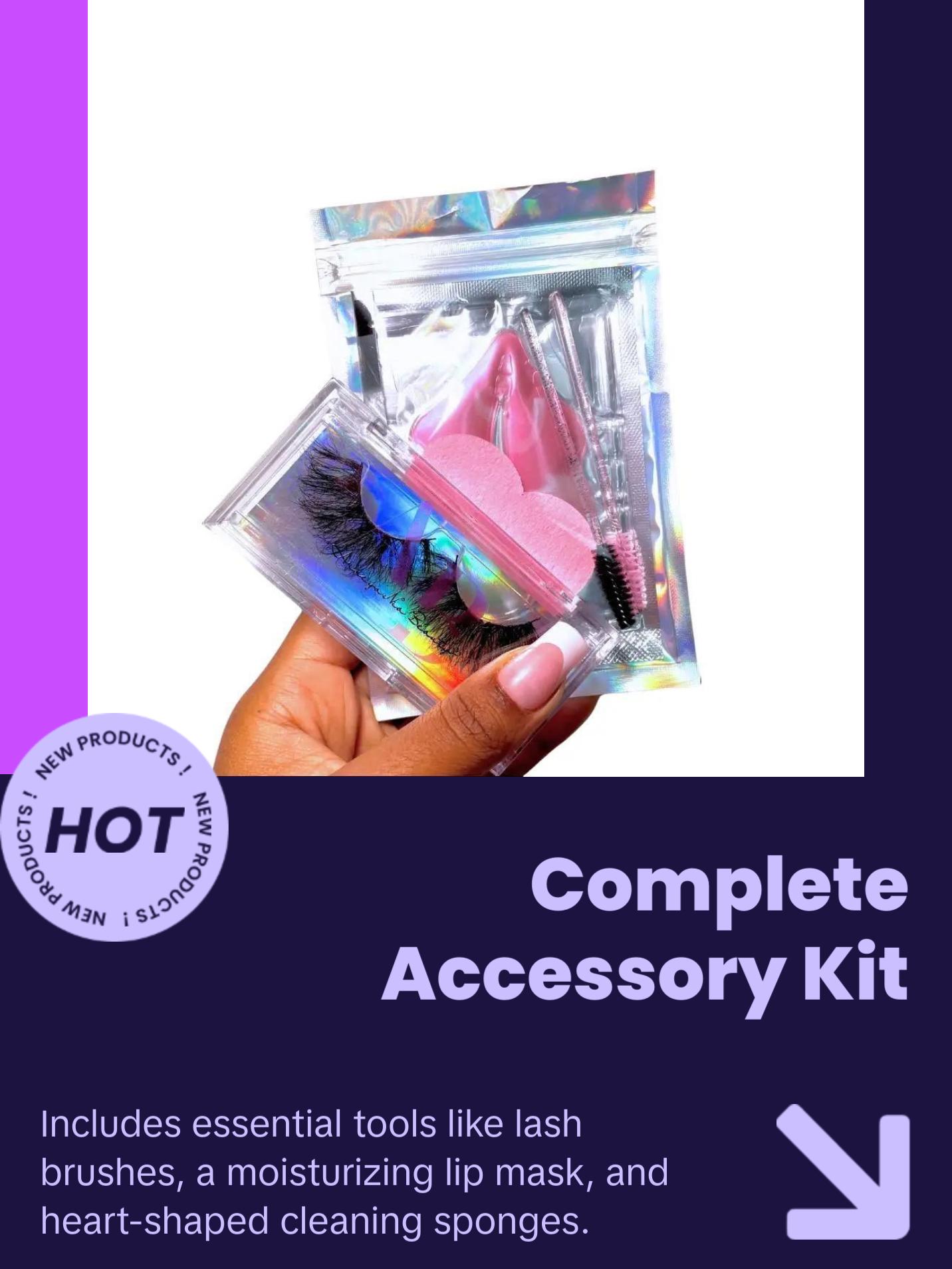 Baby Girl Lash + Kit - Includes Lash Brush, Tacks & Accessories for Stylish and Effective Makeup Application Eyelashes