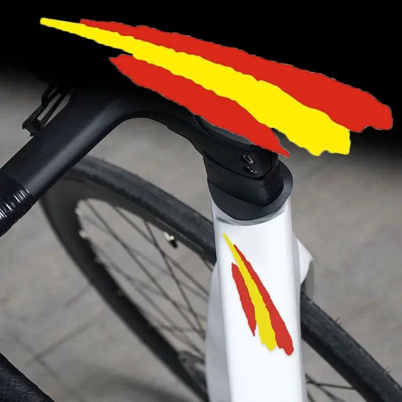1 piece, Spanish flag bicycle decorative sticker, waterproof, wear-resistant, suitable for mountain bike frame, front fork