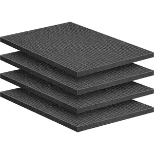 4 Pcs Pick Apart Foam Inserts 16 x 12 x 1 Inch Pick and Pluck Foam Sheets Pre Cubed Foam Pads for Toolbox Game Box Cases Camera Storage Drawer