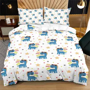 2/3-piece Cute Dinosaur Duvet Cover Set, Soft Microfiber Cartoon-Style Dinosaur Bedding Set, Perfect Bedroom Decor for Boys, Girls, and Teens The Perfect Gift