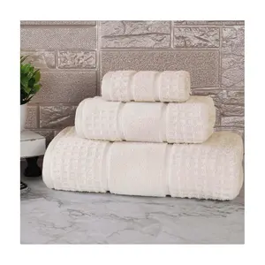 Superior Zero-Twist Cotton Waffle Honeycomb 3 PC Towel Set