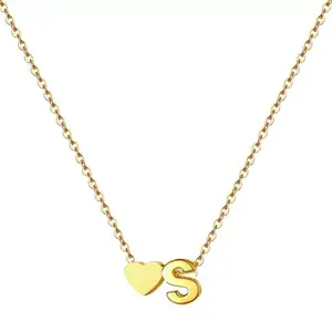 September Heart Initial Necklace for Women Teen Girls - 18K Gold Plated Letter A-Z Pendant Necklace Dainty Heart Necklaces Tiny Initial Necklaces Birthday Gifts for Women Jewelry Gift for Her Christmas Gift