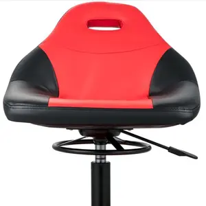 VEVOR Rolling Garage Stool, 300LBS Capacity, Adjustable Height from 18 in to 23 in, 360 - degree Swivel Wheels (4), Large Tool Tray with Two Bottle Holder, for Workshop, Auto Repair Shop, RedVEVOR Super Brand Day