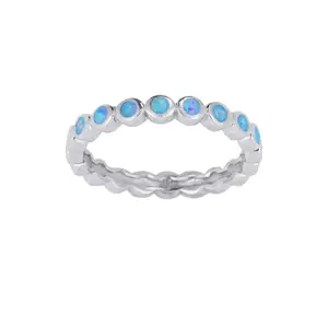 Blue Opal Dots Sterling Silver Toe Ring