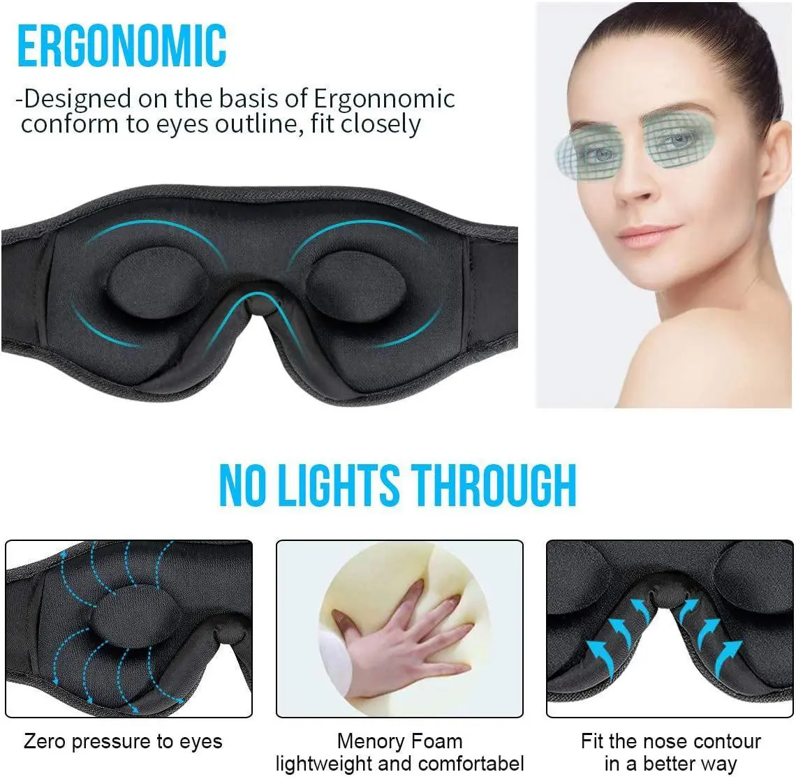 Skin De Moi Wireless Call Stereo Music~Blackout Sleep Eye Mask ~ Calm and Relaxing Moment.