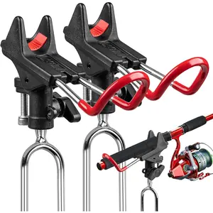 2Pack Fishing Rod Holders for Bank Fishing, Fishing Pole Holders for Ground, 360 Degree Adjustable Universal Fishing Pole Stand Equipment, Relax Your Hands
