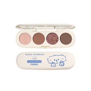 Rumilife 4 Color Mini Eyeshadow Palette – Shimmer and Matte Earth Tones, Beginner Friendly Korean Makeup
