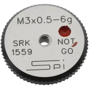 SPI Threaded Ring Gage - M3 x 0.50 Metric Thread, Class 6G No Go, Oil Hardened Non-Shrinking Steel (OHNS), NPL Traceability Certification Included, Part No. 34-466-3
