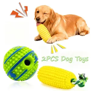 Dog Chew Toys Squeaky Dog Toys Corn Stick Toys For Aggressive Chewers Durable Interactive Toys For Puppy Small Medium Large Dogs Teething Fun Play Toys