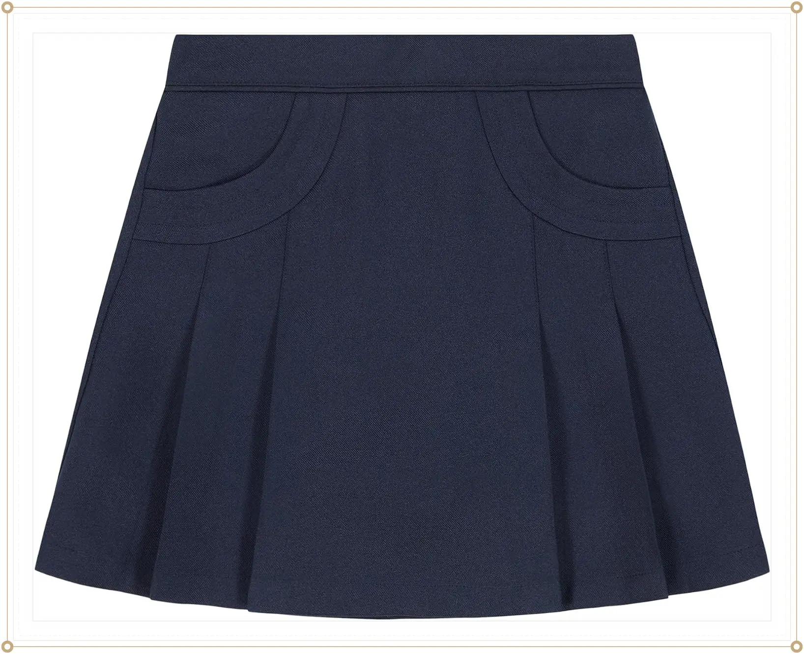 Nautica Girls' School Uniform Pleated Pull-on Scooter Skirt with Undershorts, Knit Waistband & Functional PocketsGift