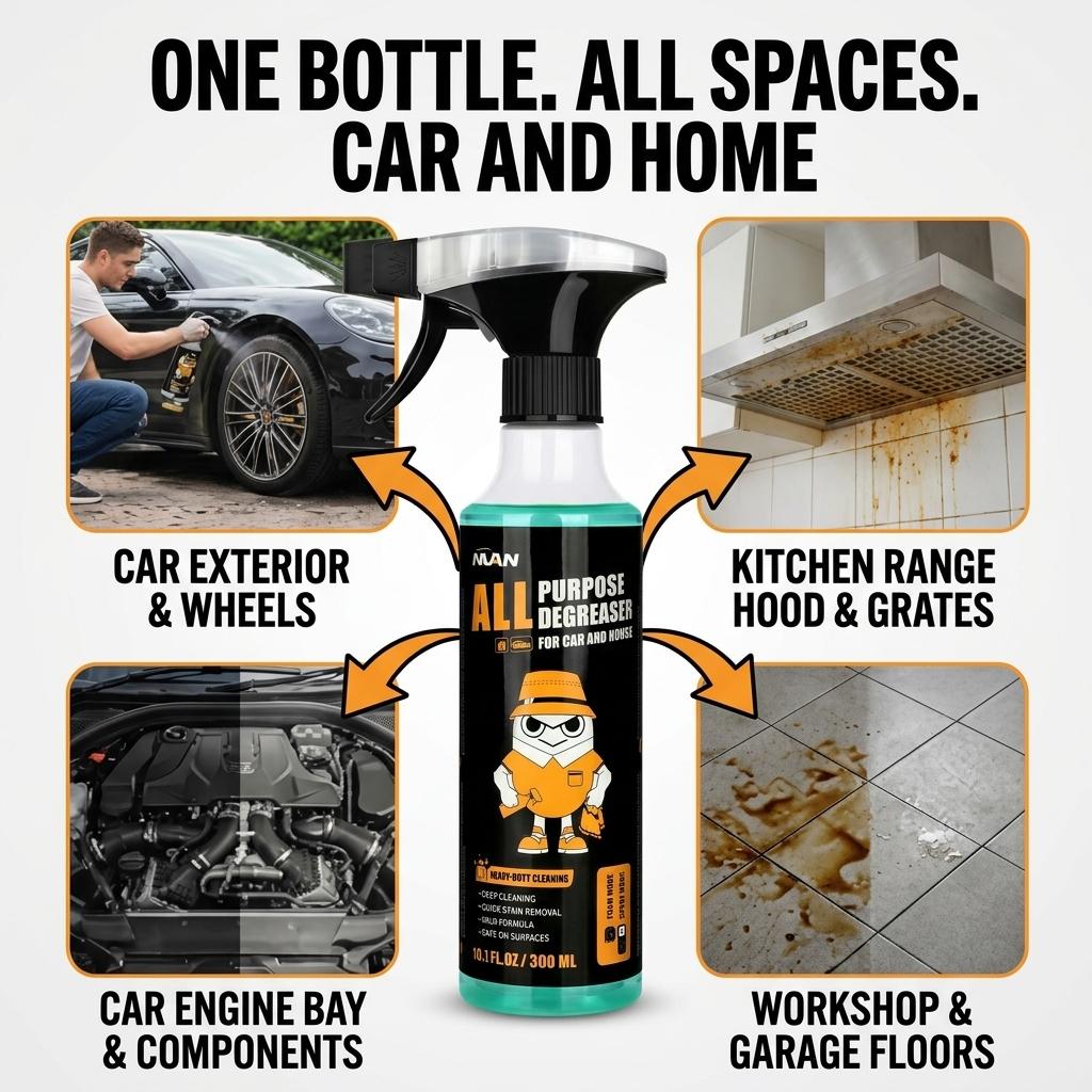 Nuan Multi-purpose cleaning spray: Multifunctional Cleaner 300ml | For Kitchen, Bathroom, Car Interior & Exterior | Removes Dirt, Water Stains & Dust, Easy to Use