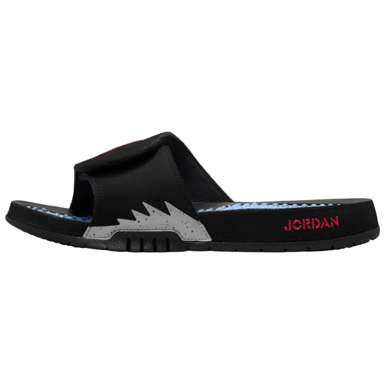 Jordan Hydro 5 Slide Black Metallic Comfort Unisex Fire Red Silver 555501-061