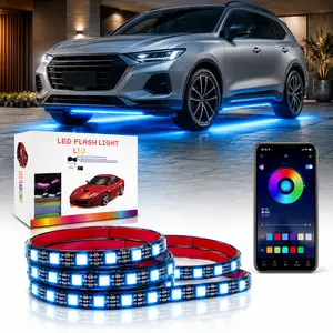 RGB Car Underbglow LED Light Kit with APP Control, Waterproof Underglow Strip Lights, Music Sync Ambient Lighting for Car, Truck & SUV