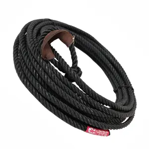 39ft Black Charro Soga Para Florear Lasso Trick Rope