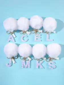 Women's Letter Keychain, A-Z Alphabet Charm Pendant, Resin Glitter Keyring, Elegant Gift for Girls & Women, Bag Accessory