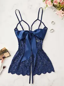 Women's Floral Lace Sexy Cami Bodysuit, Romantic Comfy Breathable Push Up Bodysuit for Daily Wear, Women Sexy Lingeries & Costumes for All Seasons, Sheer Bodysuit