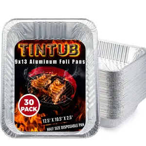 9x13 Aluminum Pan(30-PACK) - Half Size Steam Table Deep Pan - Foli Pans for Heating, Restaurant,Bulk Kitchenware &Tableware Rectangular Foil Baking Pans Disposable Heavy Duty