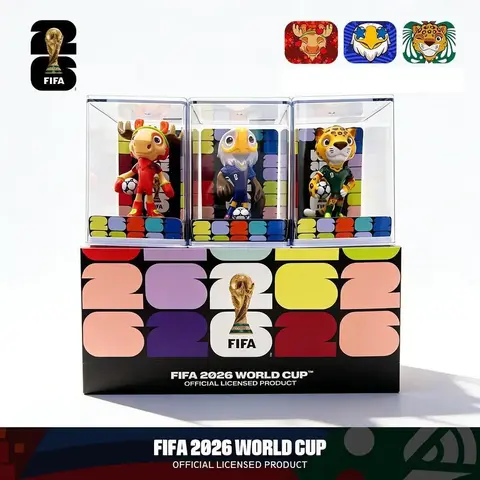 FIFA FWC26 Official Souvenir Sports 3-Mascot Set - Durable Plastic Mini Figures (Maple, Zayu, Clutch), 9cm Compact Size, Premium 3D Design, Desktop Decor, Commemorative Item, Limited Quantities