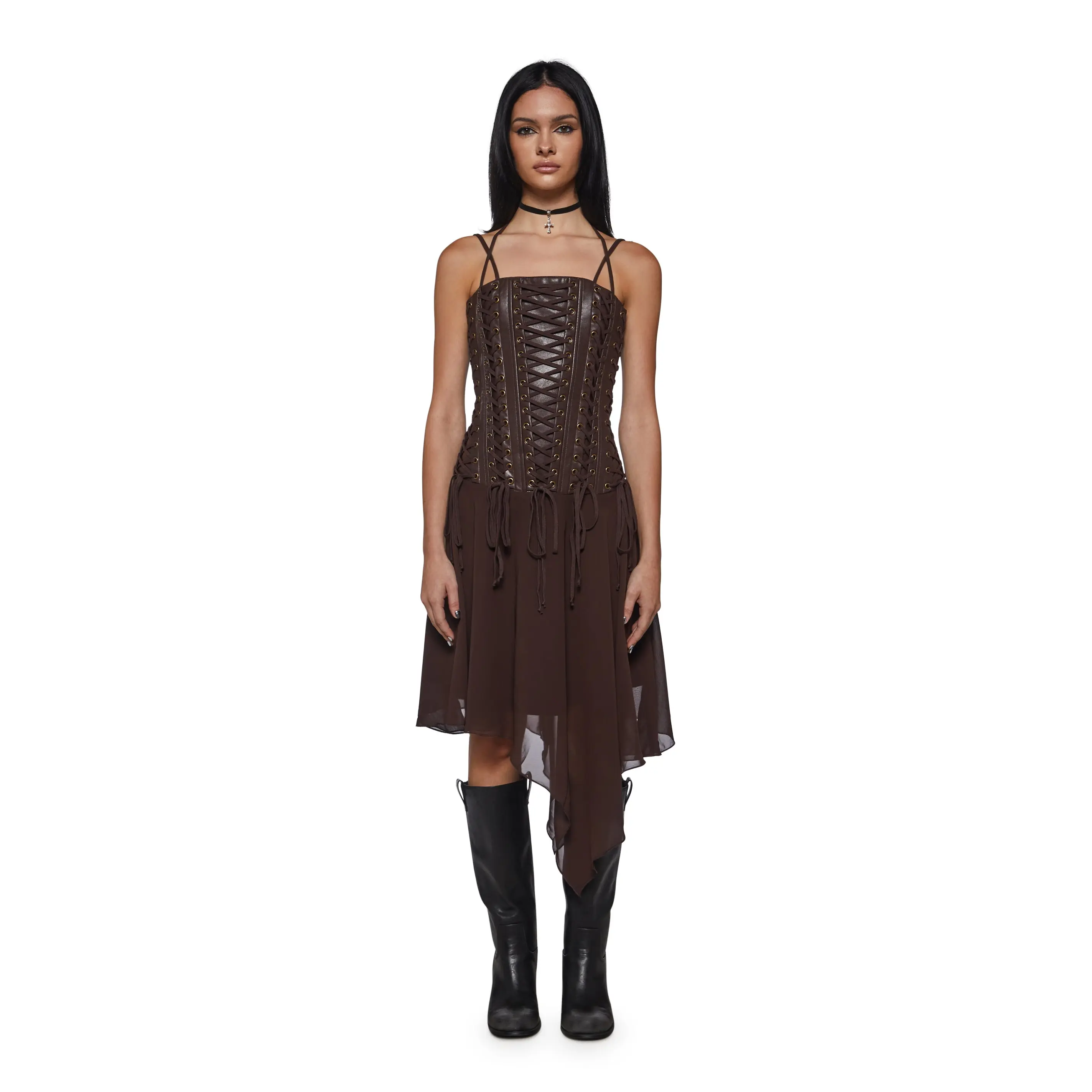 Odyssey Lacing Corset Midi Dress