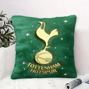 Tottenham Hotspur Golden Rooster Pattern Throw Pillow, Featuring A Vibrant Fan-Exclusive Vibe, Made of Soft Polyester Faux Plush, with A Zipper Closure, Square Cushion Cover, Perfect for Home and Office Decoration