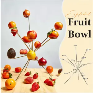 Explosive Fruit Bowl, Tabletop Fireworks, Floating Art Fruit Display, 360% Ventilation to Keep Cool, Handcrafted Sculpture Decoration