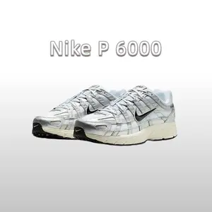 Nike P 6000 White Metallic Silver Flat Silver Black Sneakers for Men - Comfortable and Stylish Design