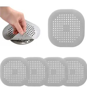 5-Pack Drain Filter Covers, Drain Protector, Quick-Filter Debris, Reusable Hair Interceptor, Sink & Shower Filter Mesh, Bathtub and Kitchen Use, Fast Draining, Shower Accessories