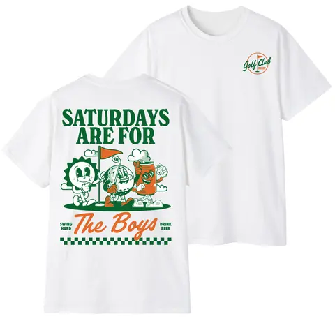 Saturdays with the Boys Golf Shirt – Retro Vintage Golf Tee, Golf Gift for Him, Menswear Top, Streetwear TShirt