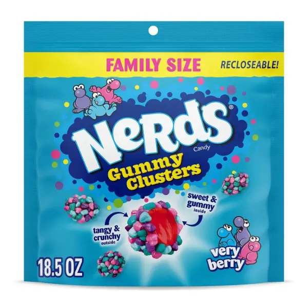 Gummy Clusters, Candy, Very Berry, Crunchy and Gummy, 18.5 oz
