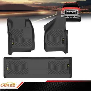 TPE Floor Mats Fit For 2008 2009 2010 F250 F350 F450 Front and 2nd Row 3pcs TPE Floor Mats