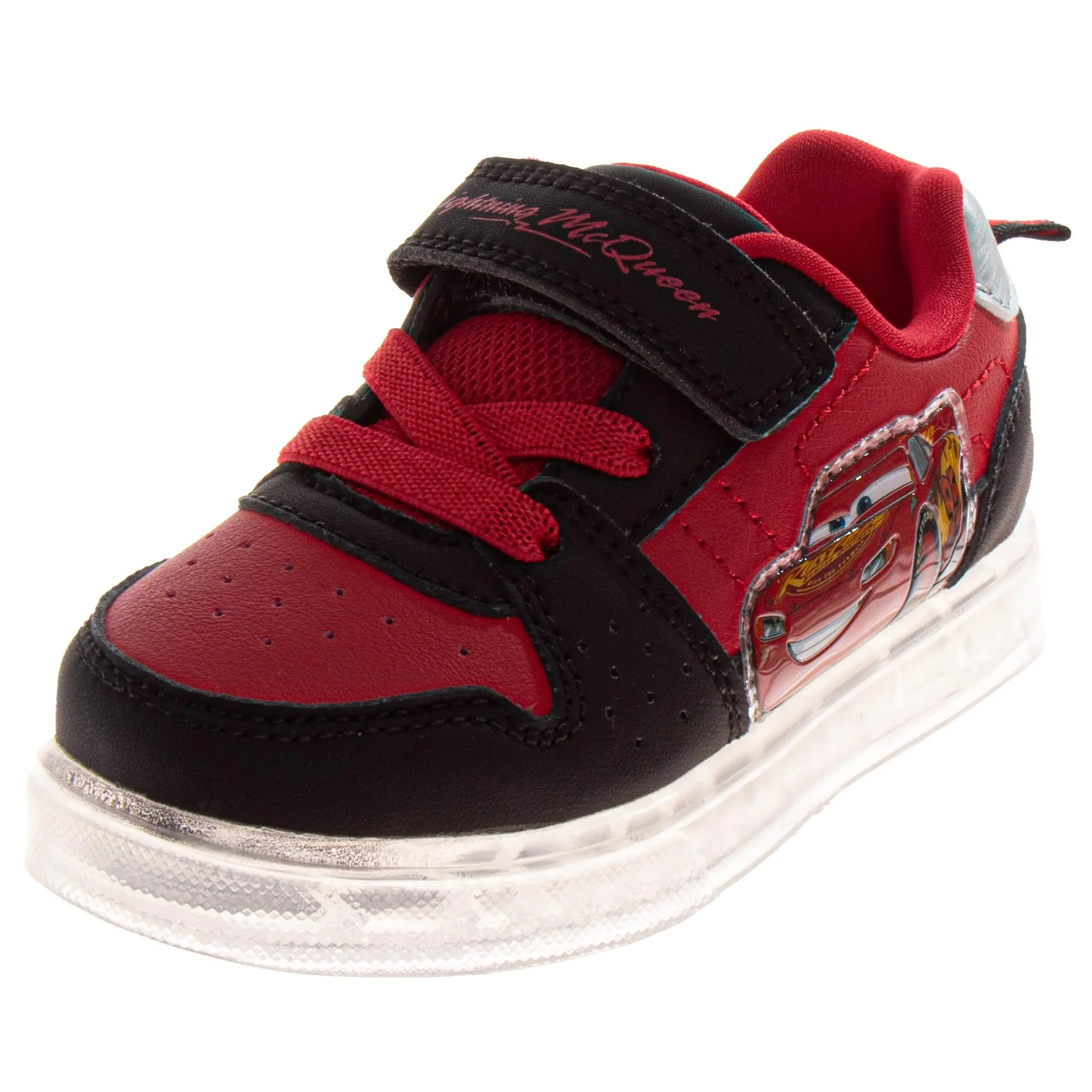 JOSMO KIDS Boys' Lightning McQueen Casual Trendy Trainers, Race Car Design Athletic Running Shoes, Velcro Closure, Durable, Toddler/Little Kid Size 9