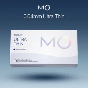 MO Ultra Thin 0.04mm Condoms, pH-Balanced for Sensitive Skin, Natural Latex, 10 Count