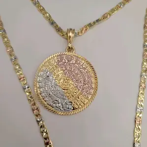 AZTEC CALENDAR fashion style chain gold-plated