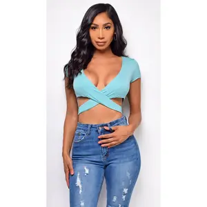 Marella Green Cross Front Top