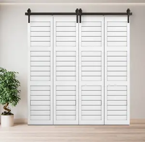 DIYers & interior lovers: this 72" sliding door kit is a GAME CHANGER! ️ Industrial rustic style, whisper-quiet glide, supports 300lbs—perfect for splitting rooms or hiding closets. 4 doors, 1 smooth track.Black (without door)