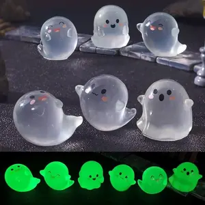 6pcs New Cute Ghost Night Glow Mini Landscape Garden Decorations, Adorable Small Ornaments for Home Décor, Perfect for Micro Landscapes, Figurines