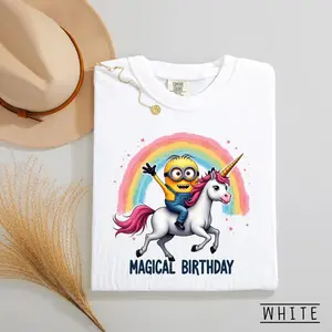 Minion Unicorn Magical Birthday Shirt, Family Party Matching Tee